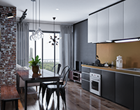 Small Apartment | Industrial Interior Design