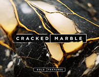 Gold & Black Cracked Marble Textures