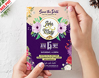 Wedding Invitation Card Template Design PSD