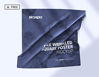 Free Wrinkled Square Poster Mockup