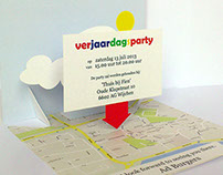 Map Pin Invitation Pop-Up Card