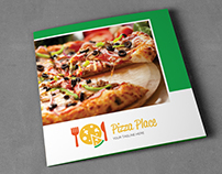 Pizza Place Square Trifold Brochure