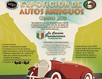 Cartel 1era. Exposición de Autos Antiguos Chiapas 2015