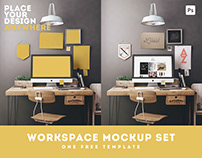 Workspace Mockup Set / Free Mockup