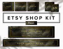 Gold and black Etsy Branding Set Template