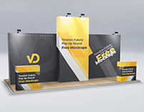 Tension Fabric Pop Up Stand Free Mockups