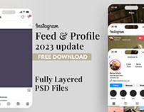 FREE Instagram Feed and Profile PSD UI | 2023