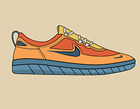 Nike Sneakers Cartoon Illustration