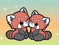 red panda couple