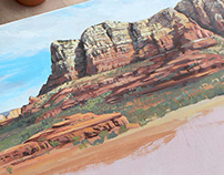 Arizona Landscape Painting in Acrylic