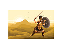 Warrior Character Graphics Vector Illustration