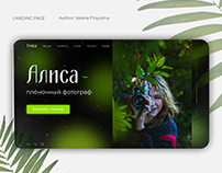 Landing page for the photographer
