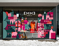 Christmas Avenue - Shop Window Illustration & Event