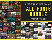 Last Day - All Fonts Bundle on The Pixelo Store