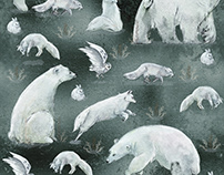 Polar Animals- Wallpaper Design, pattern