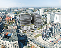 Aerial render, Katowice, Poland