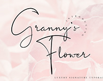 Free Font |Grannys Flower a Luxury Signature Typography