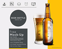 Beer bottle packaging mock up template