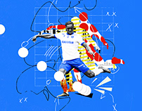 Football mixed media → Editorial illustrations