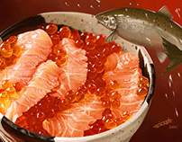 Salmon and the roe bowl