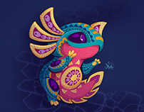 Axolotl Alebrije. Character design