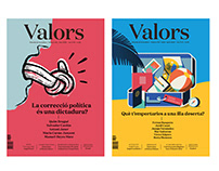 Revista Valors. Creatividad y animación portadas