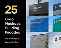 25 Logo Mockups Building Facades - V1 - PSD
