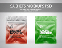 Sachets with Zip Lock Mockups PSD