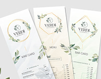 VERDI restaurant | Design & layout menu