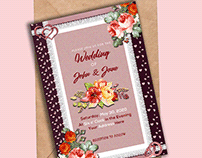 Textured Floral Wedding Invitation