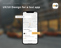 UX/UI Design and logo for a taxi app