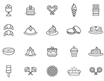 Dessert Line Icons