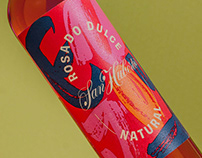 Wine labels for San Huberto sweet white and rosé