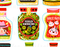Condiments Food Packaging Illustration and Design