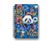 Watercolor Floral panda design