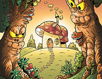 Fairytale forest illustration for children