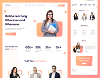 E-Learning education Landing page UI Design