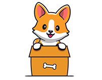 Dog Playing in Box Cartoon (Lottie Animation)