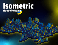Ukraine — Isometric cities Illustration