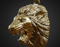 Lion head sculpt for 3d print