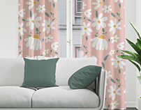 Pink and white floral pattern
