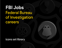 FBI Jobs, communication icons set library