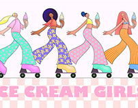 Ice Cream Girls Flat Web Illustrations