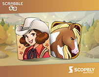 Western tiles designs for Scrabble® GO game.