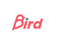 Bird logo - minimal typography wordmark logo design