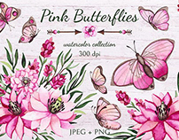 FREE VECTOR Flowers and Butterflies Clipart