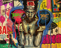 Basquiat pop art portrait