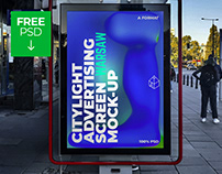 Free Warsaw Outdoor Citylight Ad Screen Mock-Up 5 v1