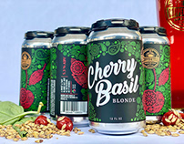 Cherry Basil Blonde Ale Label Design