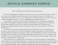Article Summary Sample